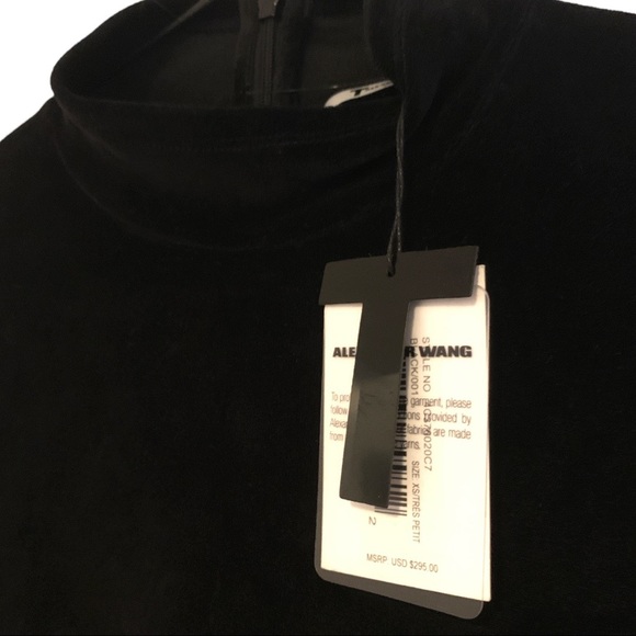 COPY - NWT ALEXANDER WANG Long Sleeve Turtleneck Velour Mini Dress Back Cutout … - Picture 9 of 13